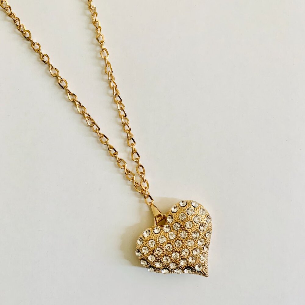 Heat Necklace Zirconia Heart Pendant 18k Golden Plated Delicated Hipoallergenic